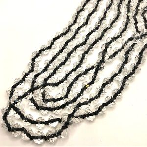 60" Endless Faceted Clear Crystal Bead Necklace